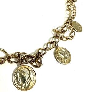 Gold Coin Vintage Chain Link Belt One Size Festival Coachella Party Chic